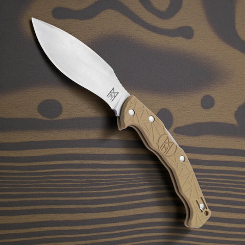 Midgards Messer EDC Kukri Ocker – Zweihand-Taschenmesser mit Backlock & 9 cm Klinge Midgards-Messer