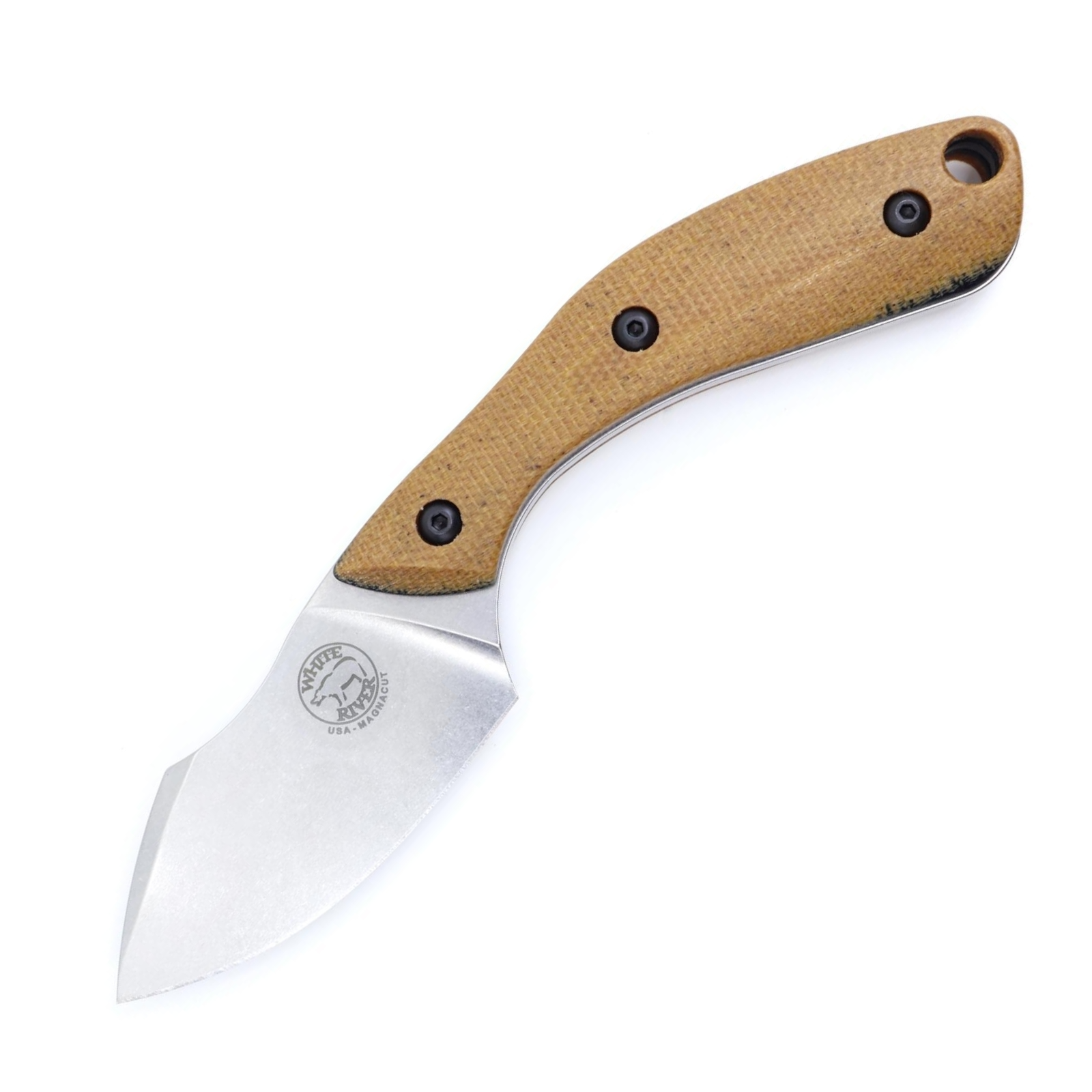 White River Apex Natural Canvas Micarta – MagnaCut Fixed Blade EDC | Made in USA