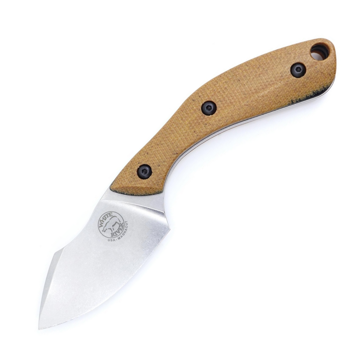 White River Apex Natural Canvas Micarta – MagnaCut Fixed Blade EDC | Made in USA