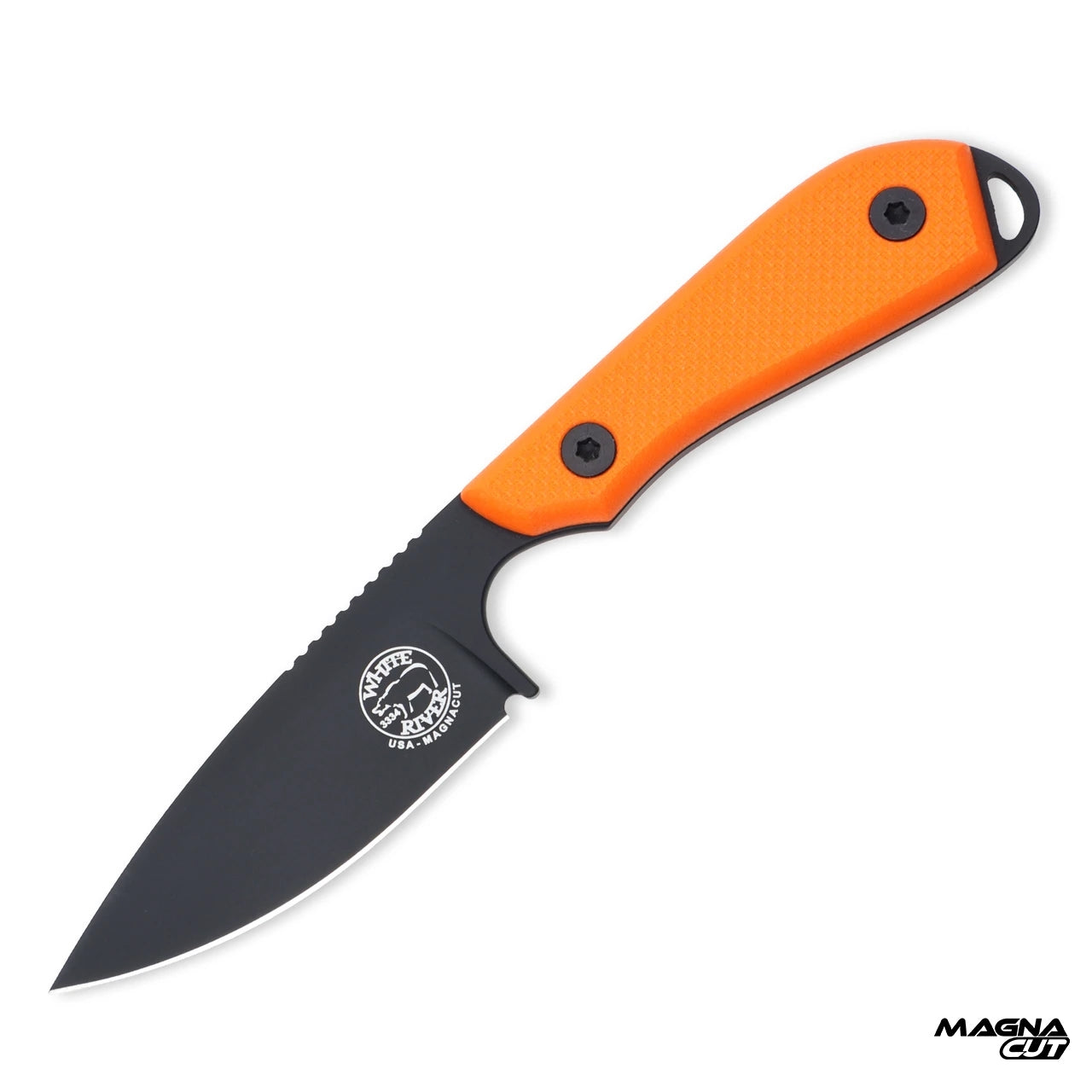 White River M1 Pro – Feststehendes EDC-Messer mit CPM MagnaCut & Orange G10, Made in USA White River Knife & Tool