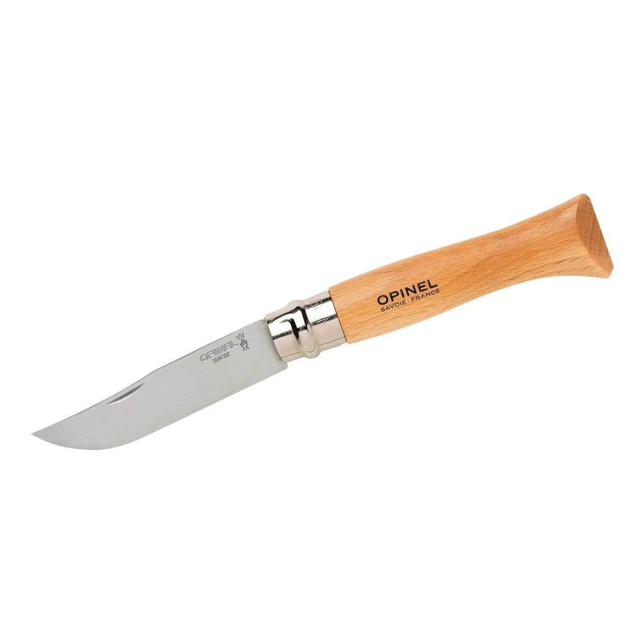 OPINEL Messer Carbon & INOX No 02 - No 12 - Taschenmesser Klappmesser Buchenholz