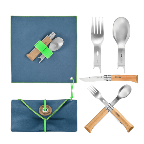 Opinel PICNIC 3, 4 oder 5-tlg. Set Gabel Löffel Messer Camping Besteck Picknick