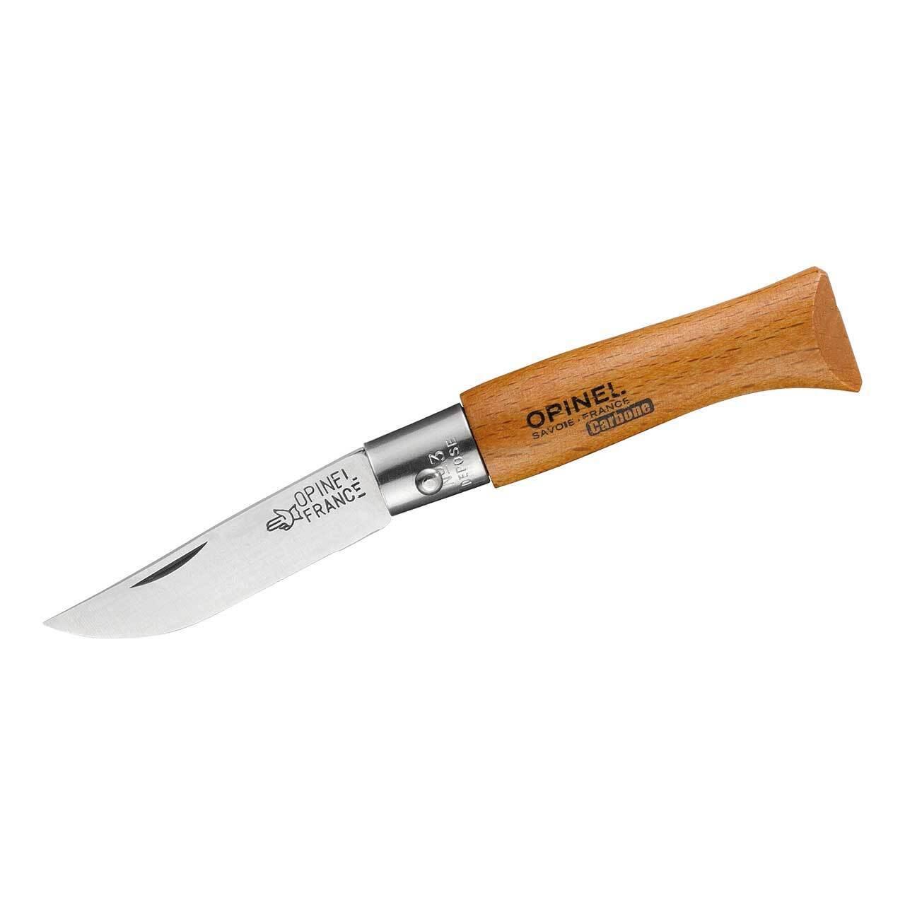 OPINEL Messer Carbon & INOX No 02 - No 12 - Taschenmesser Klappmesser Buchenholz