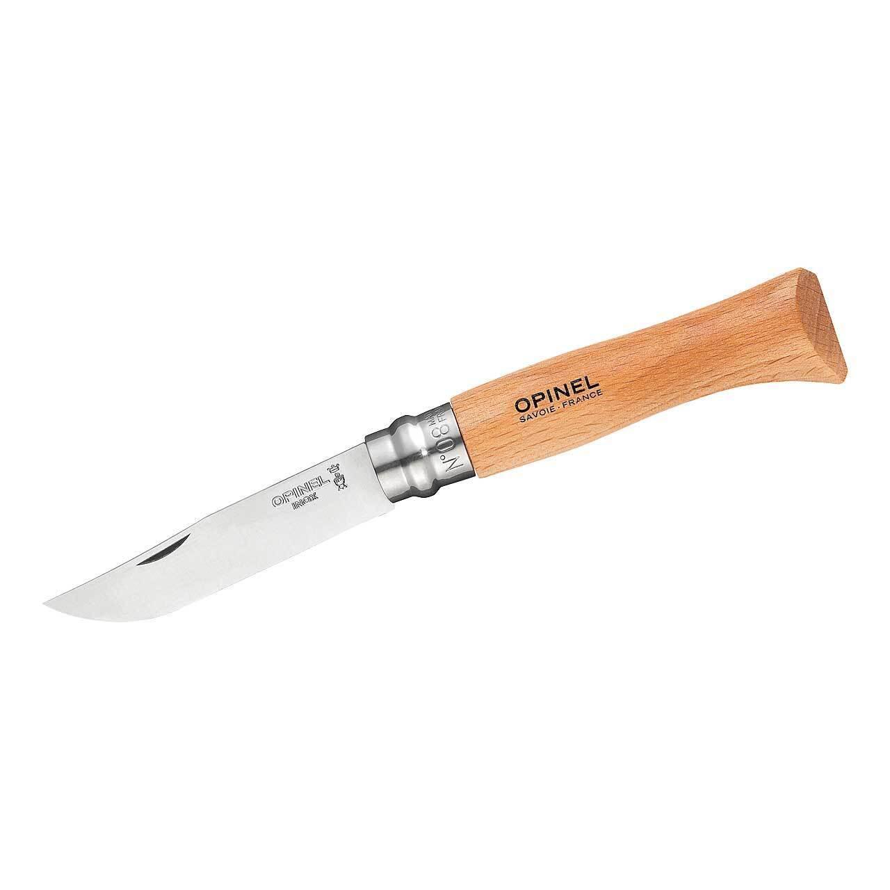 OPINEL Messer Carbon & INOX No 02 - No 12 - Taschenmesser Klappmesser Buchenholz