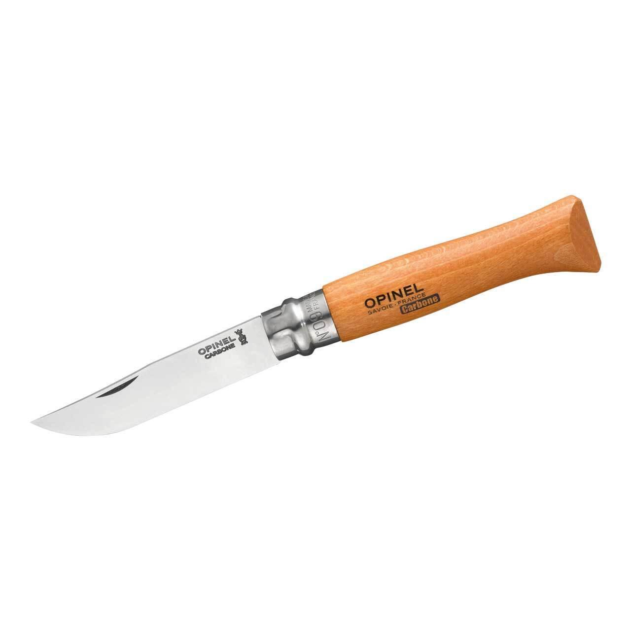 OPINEL Messer Carbon & INOX No 02 - No 12 - Taschenmesser Klappmesser Buchenholz