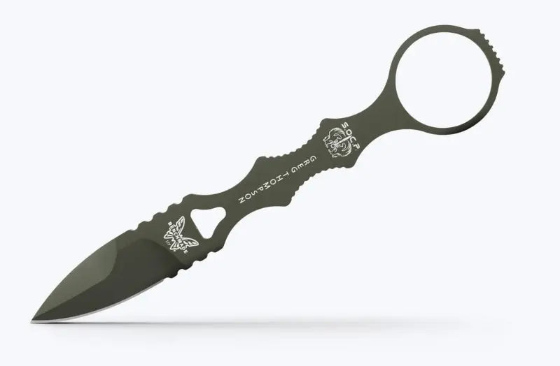 Benchmade 177GN Mini SOCP Dagger Olive Drab – 440C Dolch | Single Edge | Made USA Benchmade