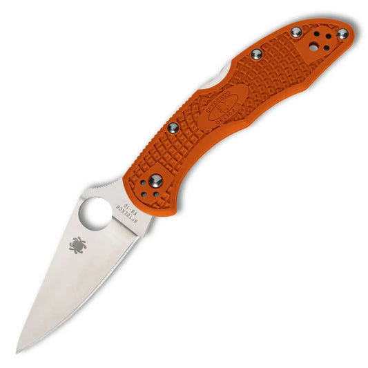 Spyderco C11FPOR Delica 4 – Flat Ground, FRN Orange Spyderco