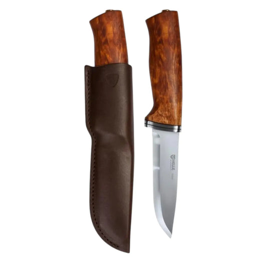 Helle Alden  12C27  Maserbirke Scandi Jagdmesser Lederscheide HELLE