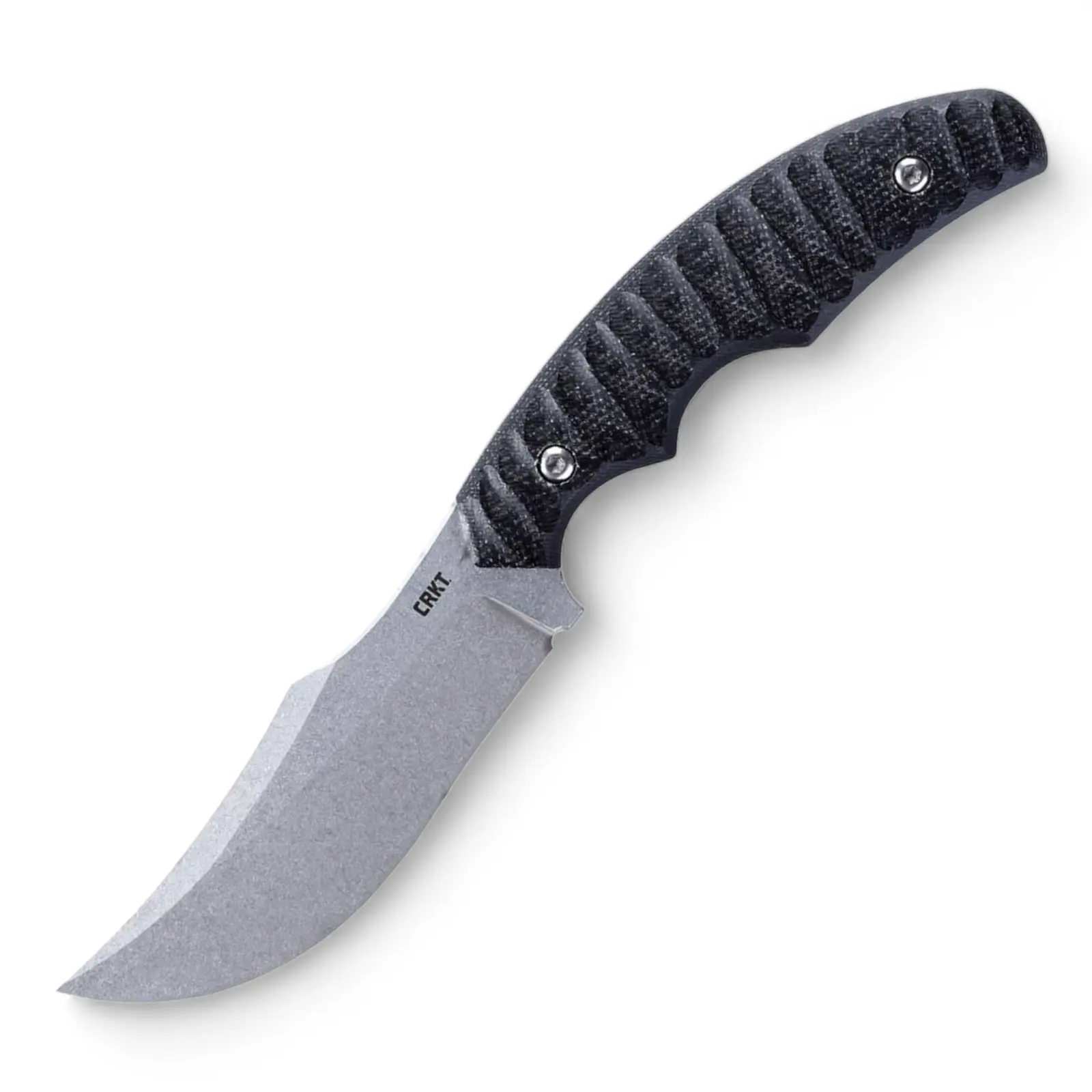 CRKT Burrower Black Micarta feststehendes Messer – D2 Clippoint Outdoor- & EDC Messer mit Kydexscheide CRKT