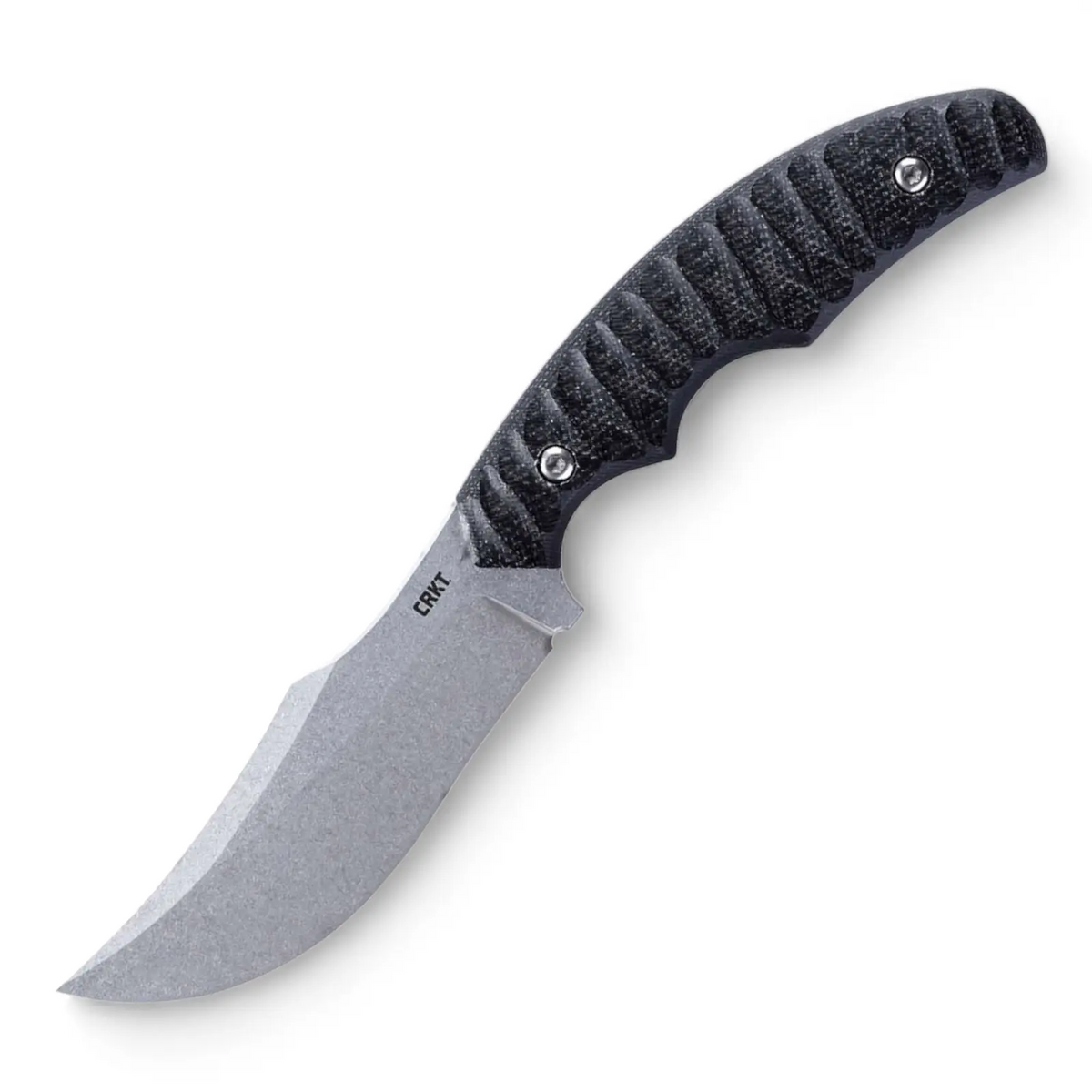 CRKT Burrower Black Micarta feststehendes Messer – D2 Clippoint Outdoor- & EDC Messer mit Kydexscheide CRKT