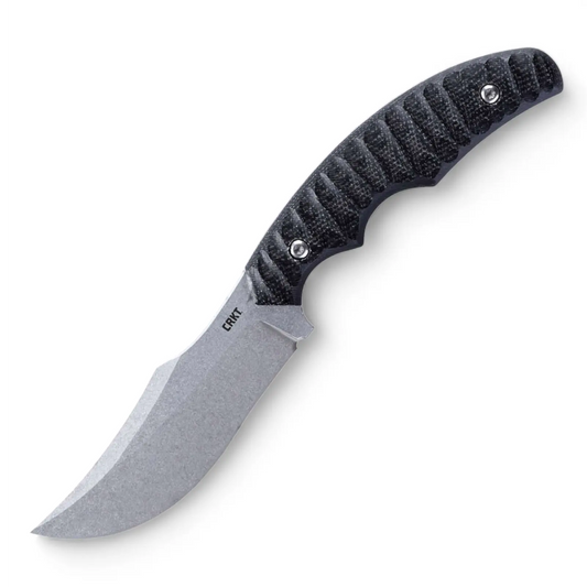CRKT Burrower Black Micarta feststehendes Messer – D2 Clippoint Outdoor- & EDC Messer mit Kydexscheide CRKT