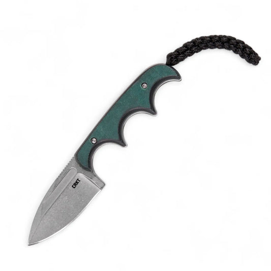 CRKT Minimalist Spear Point Neck Knife – Kompaktes feststehendes Messer mit 8Cr13MoV & Kunststoffgriff CRKT