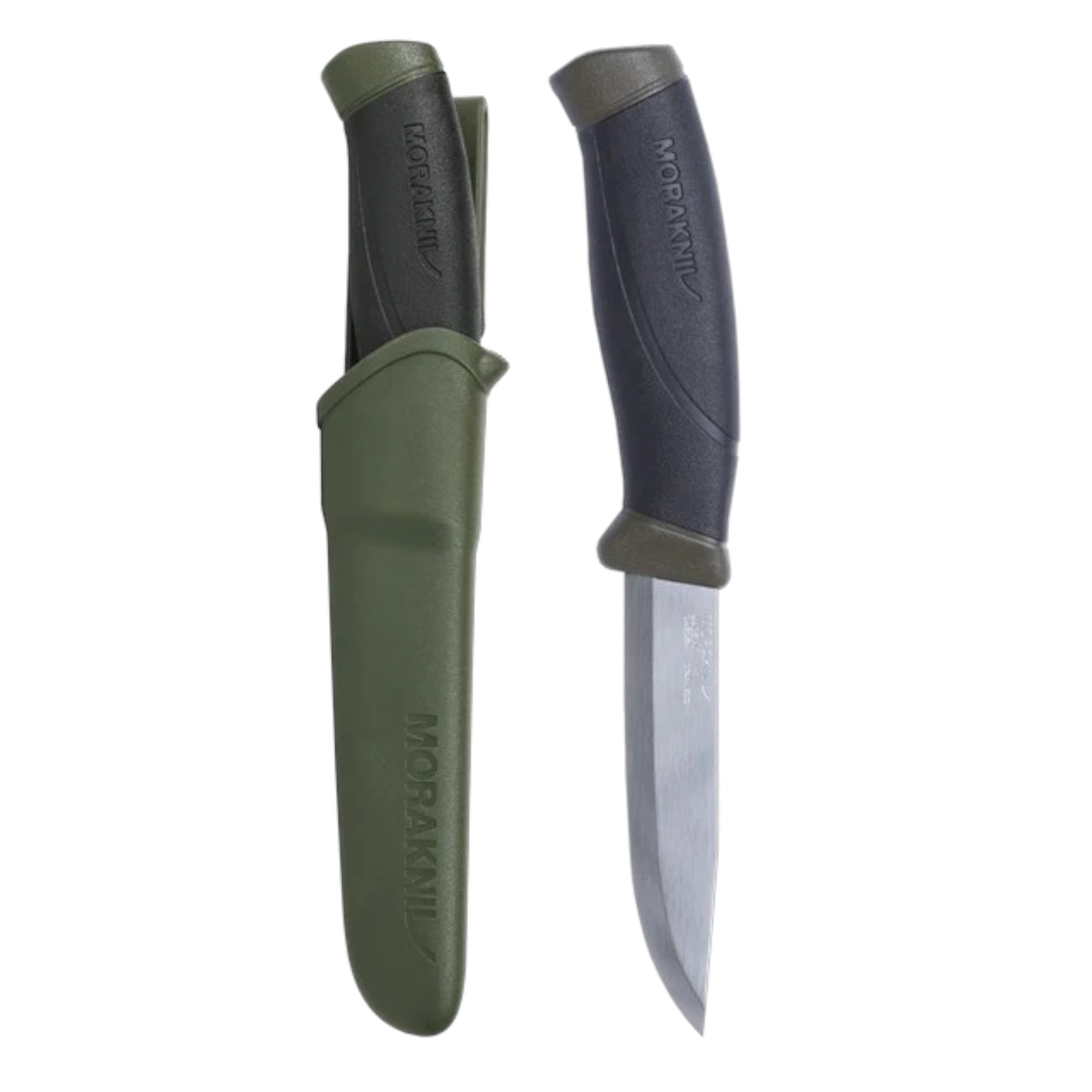 Morakniv Companion (S) Outdoor Messer MG – 12C27 Edelstahl mit Scandi-Schliff & rutschfestem Griff