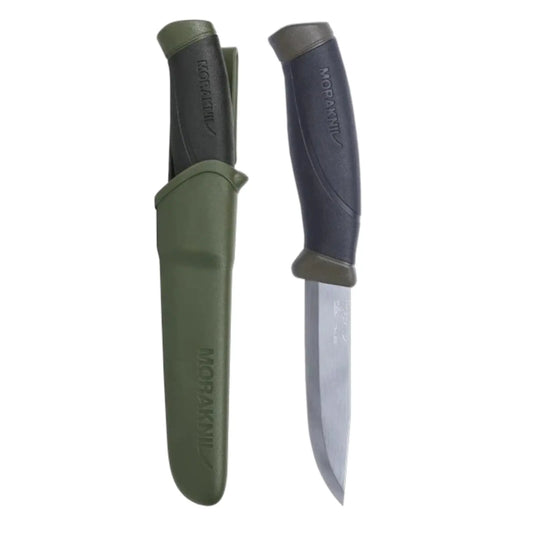 Morakniv Companion (S) Outdoor Messer MG – 12C27 Edelstahl mit Scandi-Schliff & rutschfestem Griff Morakniv