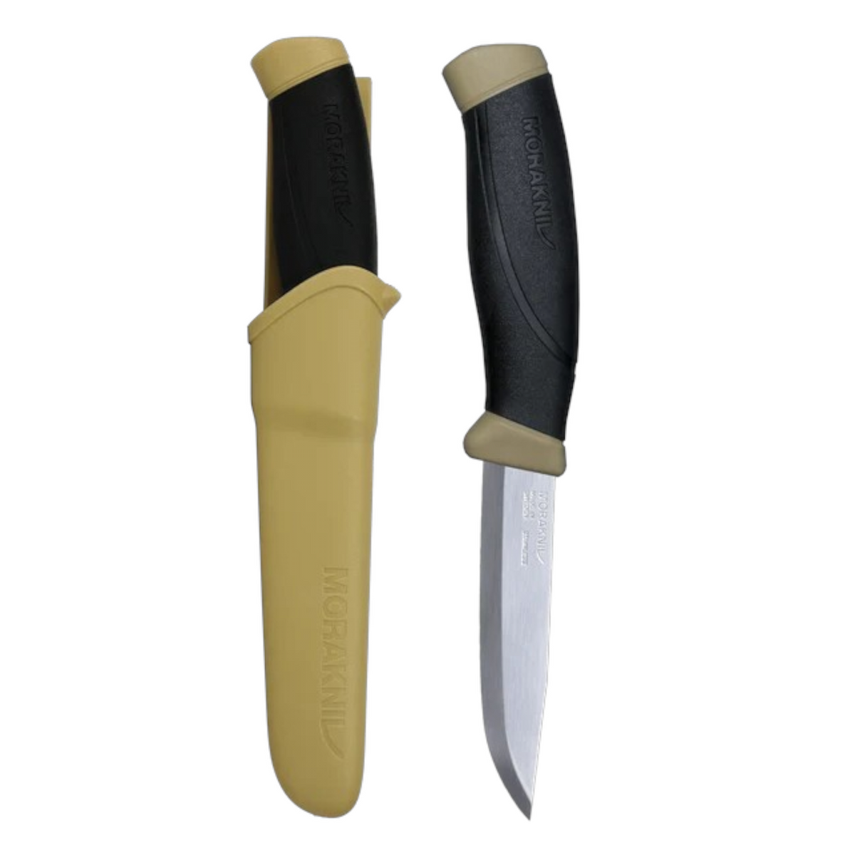 Morakniv Companion (S) Outdoor Messer Desert – 12C27 Edelstahl mit Scandi-Schliff & rutschfestem Griff