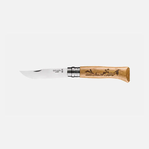 Opinel N°08 Animalia Hase – Taschenmesser mit Gravur auf Eichenholzgriff & 8,5 cm Edelstahlklinge Opinel