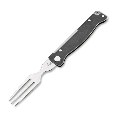 Böker Plus Atlas Gabel – Klappbares Campingbesteck aus Edelstahl mit Slipjoint & Clip - GMELCH