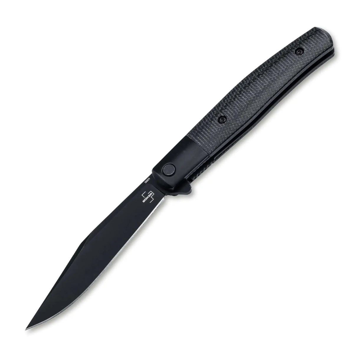 Böker Plus Modern Stockman – Taschenmesser mit Nitro-V Stahl, Micarta Griff & Flipper | Linerlock EDC Böker Plus