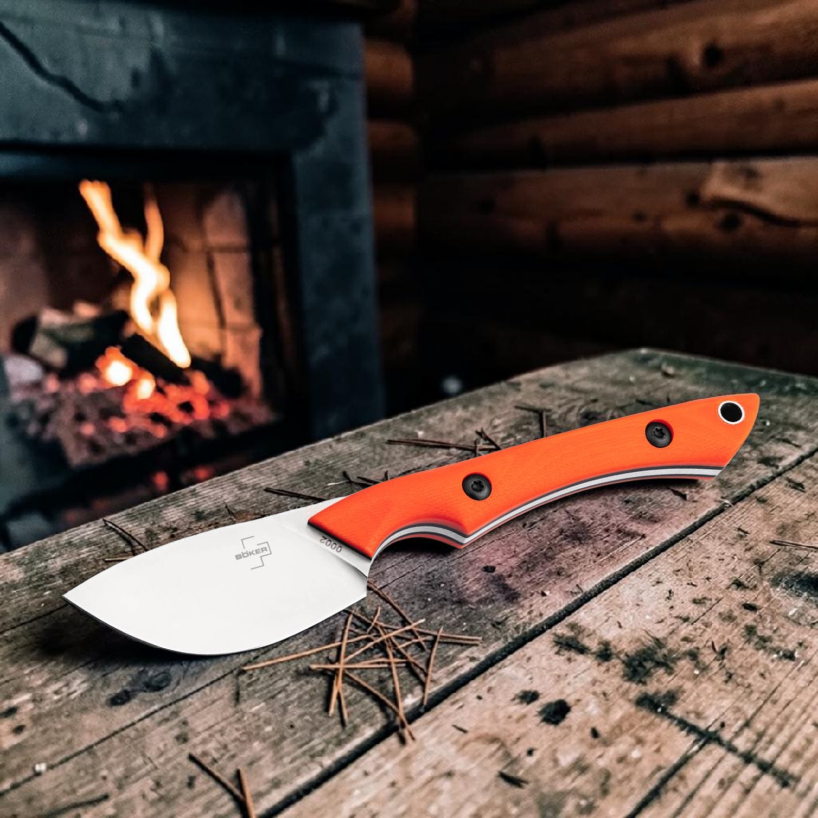 Böker Plus M.U.K. Orange – kompaktes Nessmuk-Fixed-Blade für Jagd & Outdoor