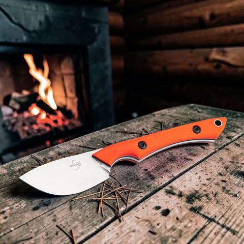 Böker Plus M.U.K. Orange – kompaktes Nessmuk-Fixed-Blade für Jagd & Outdoor