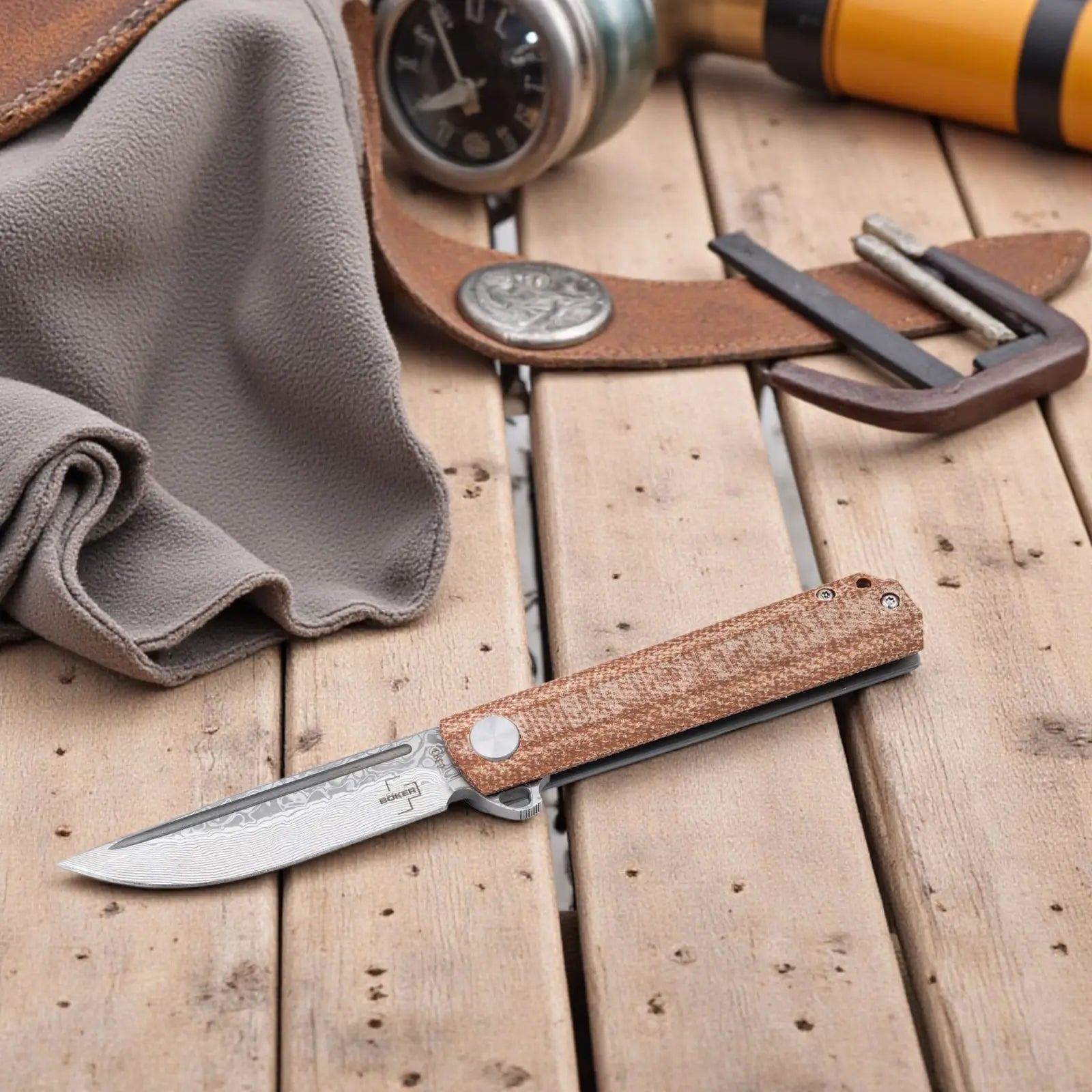 Böker Plus Cataclyst Flipjoint Damast – Edles Gentleman-EDC mit 110 Lagen Damast Böker Plus