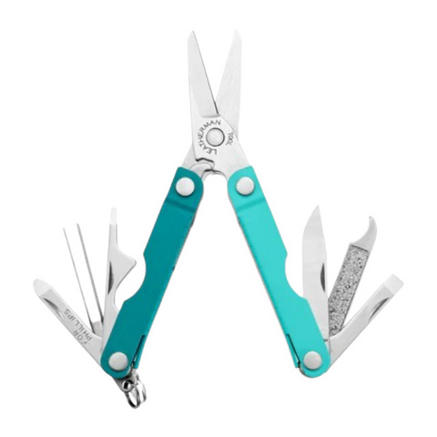 Leatherman Micra Jet Black/Parakeet/Heathered Blush/Edelstahl – Kompaktes Multi-Tool mit Schere für Schlüsselbund & Alltag Leatherman