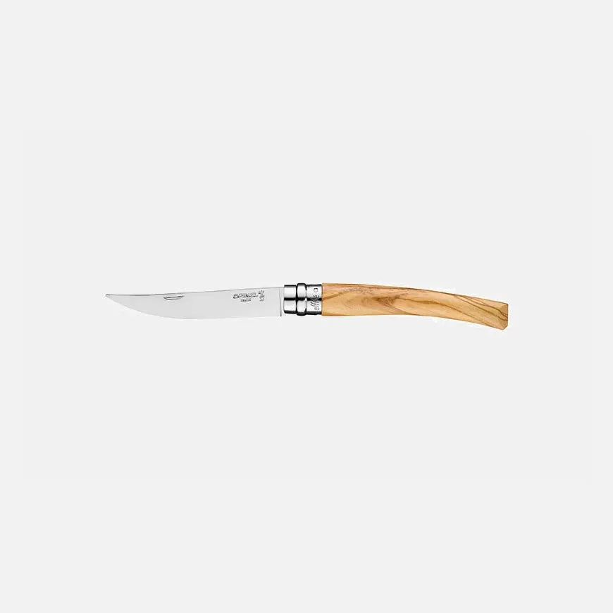 Opinel Effilé 10 Olivenholz Slim Messer Geschenkset mit Etui & Box Opinel