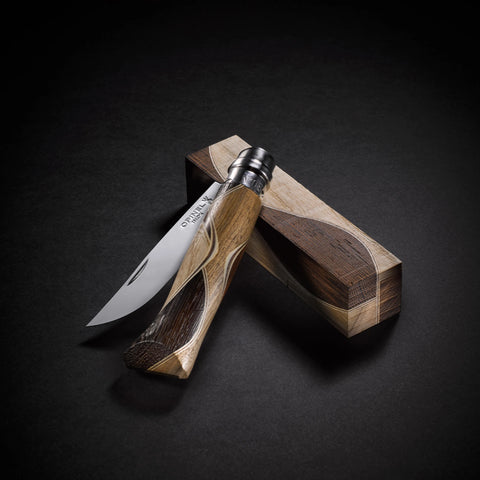 Opinel Chaperon N°08 – Luxus-Taschenmesser mit Intarsien aus edlen Hölzern & Edelstahlklinge