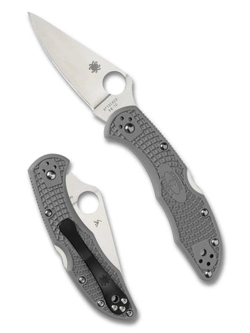 Spyderco Delica 4 C11FPGY FRN Grau VG-10 Klappmesser – Flat Ground Made in Japan Spyderco