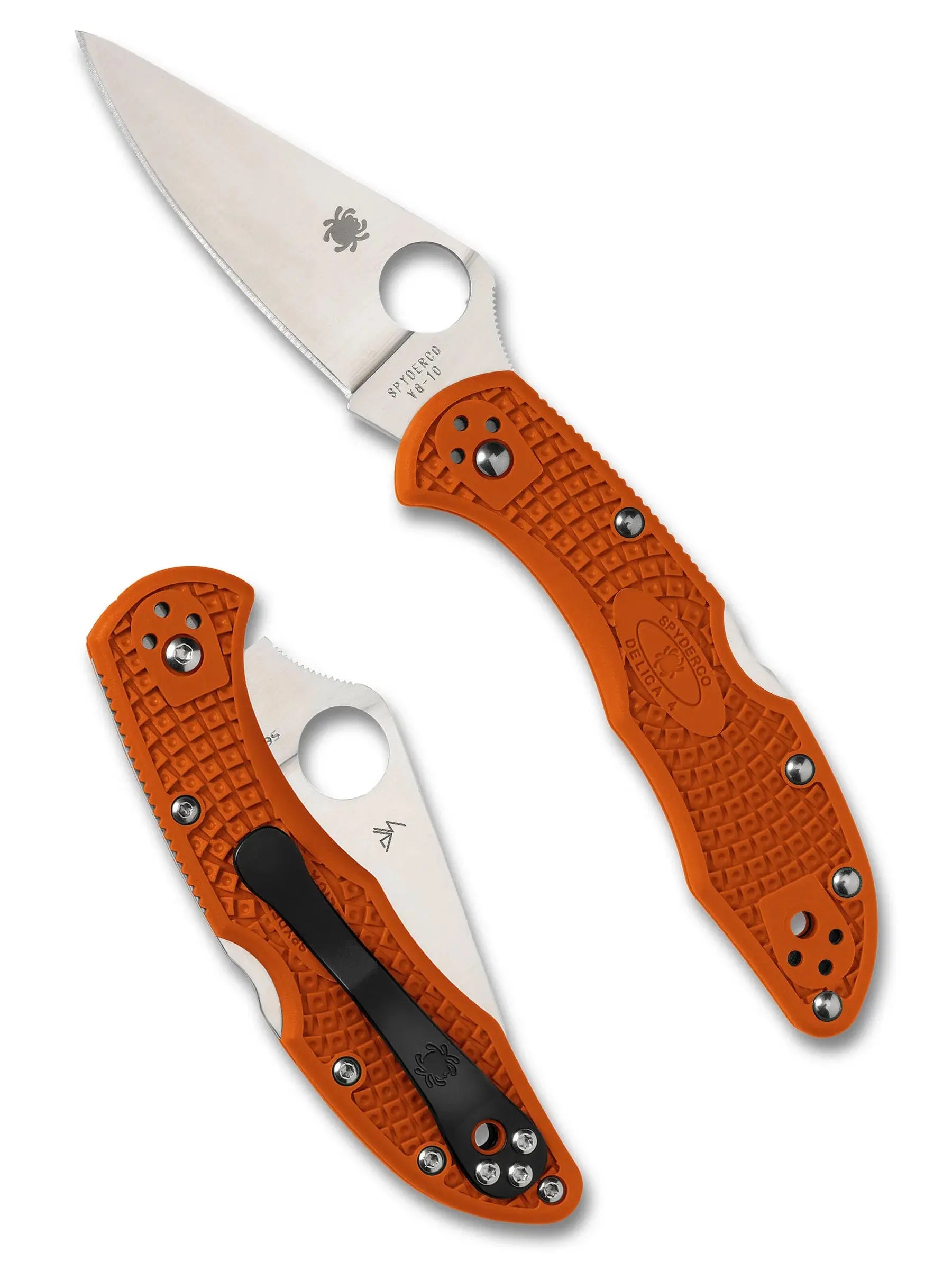 Spyderco C11FPOR Delica 4 – Flat Ground, FRN Orange Spyderco