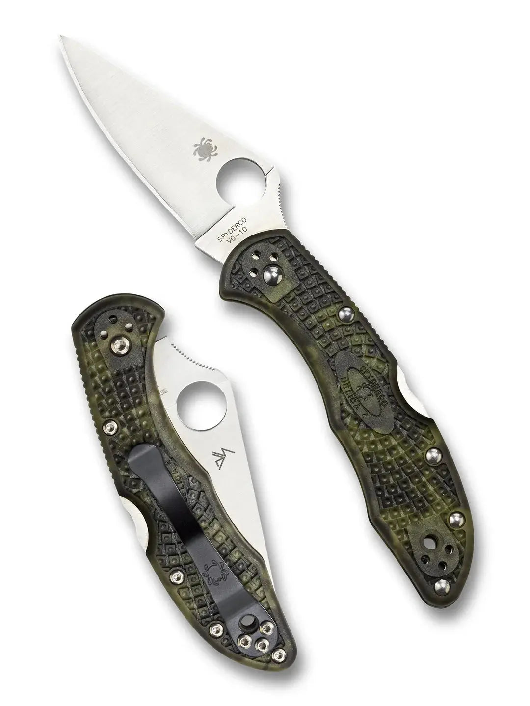 Spyderco C11ZFPGR Delica 4 Zome – Handgefärbtes FRN Green, VG-10 Spyderco
