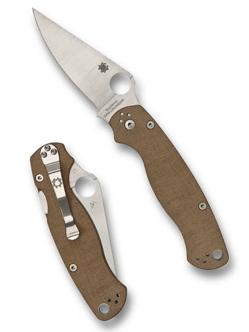 Spyderco Para Military 2 CruCarta – CPM CruWear Micarta (C81MPCW2)