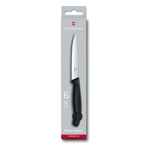 Victorinox STEAKMESSER-SET 11CM Schwarz 6-teilig Tafelmesser