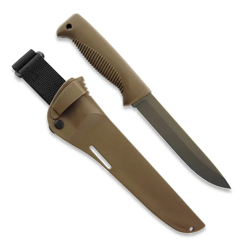 Peltonen M95 Ranger Sissipuukko FDE Cerakote Coyote – Survivalmesser mit Kunststoffscheide