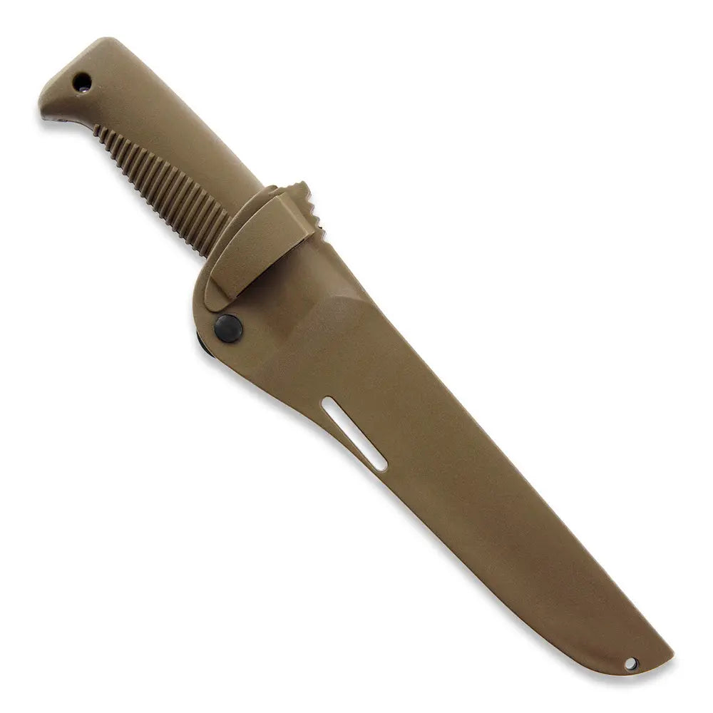 Peltonen M95 Ranger Sissipuukko FDE Cerakote Coyote – Survivalmesser mit Kunststoffscheide