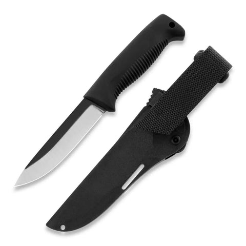 Peltonen M07 Ranger Puukko Unbeschichtet – Survivalmesser mit Kunststoffscheide Schwarz