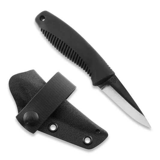 Peltonen Pikkusissi M23 Schwarz – Neck Knife mit Kydexscheide in der Gesamtansicht