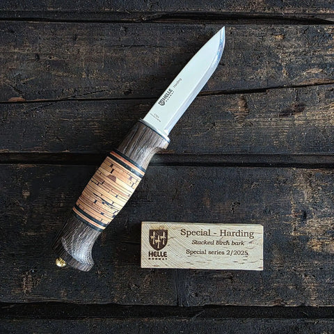 Helle Harding Birch Bark Messer Outdoor Jagdmesser Scandi Lederscheide HELLE