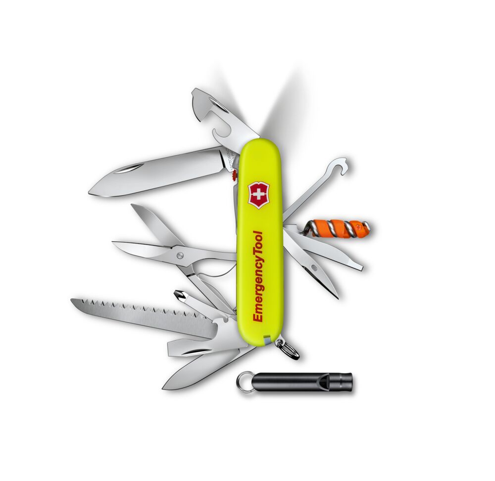 Victorinox Emergency Tool Huntsman Lite – Notfall-Multi-Tool mit LED, Feuerstahl & Trillerpfeife