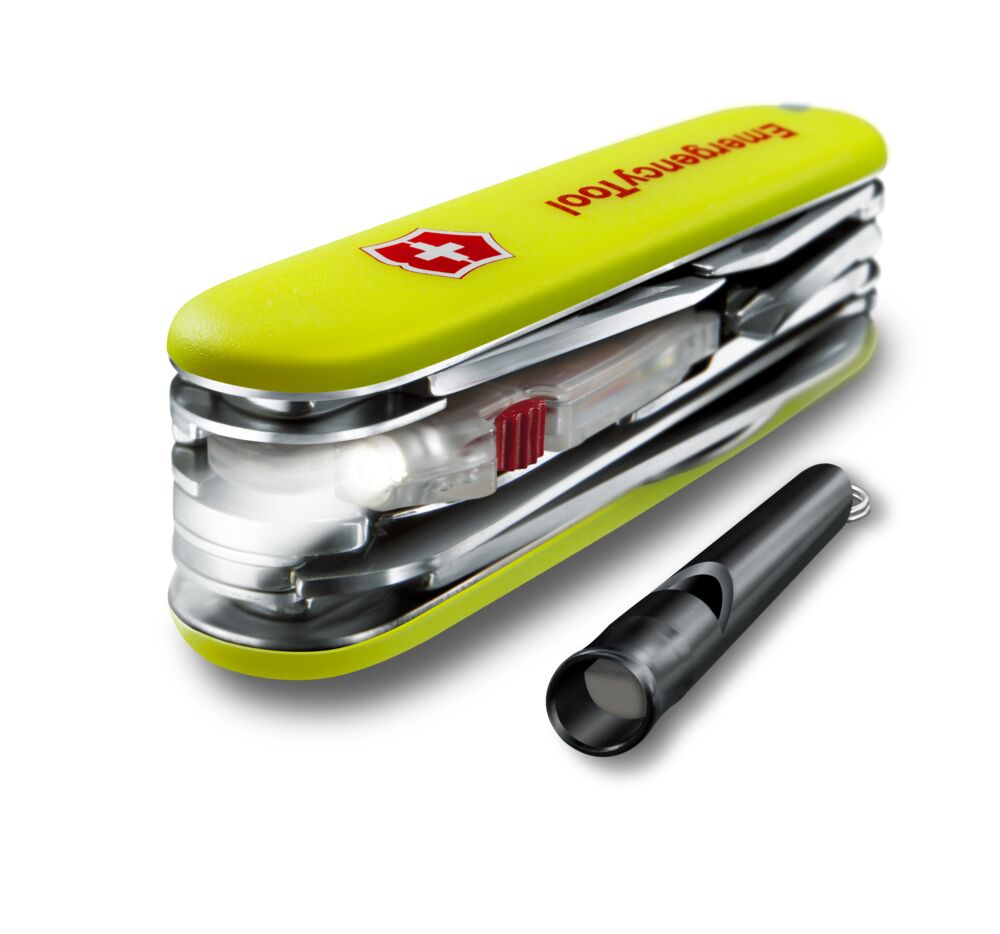 Victorinox Emergency Tool Huntsman Lite – Notfall-Multi-Tool mit LED, Feuerstahl & Trillerpfeife