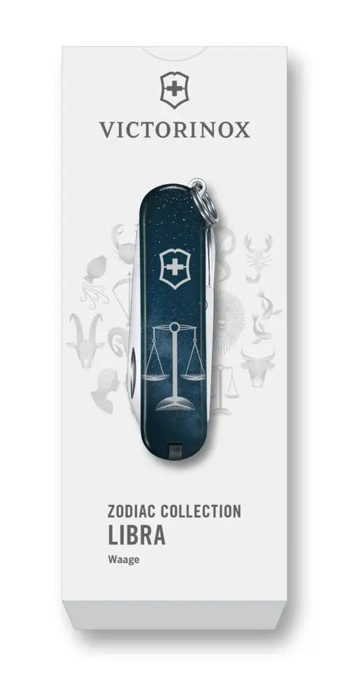 Victorinox Classic SD Zodiac Sternzeichen-Motiv in der Nahaufnahme