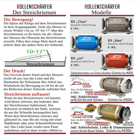 Messerschärfer ROLLENSCHÄRFER Diamant Wetzstahl Edelstahl Messer Profischärfer