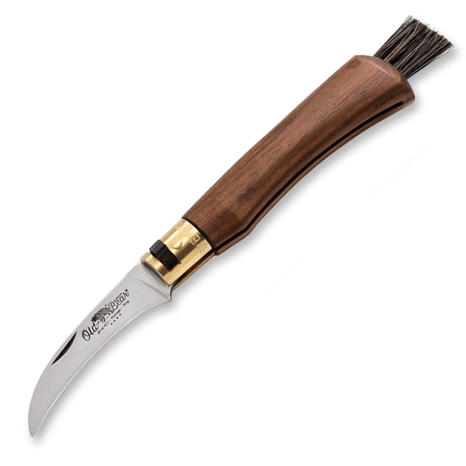 Antonini Old Bear Pilzmesser mit Bürste Mushroom American Walnut