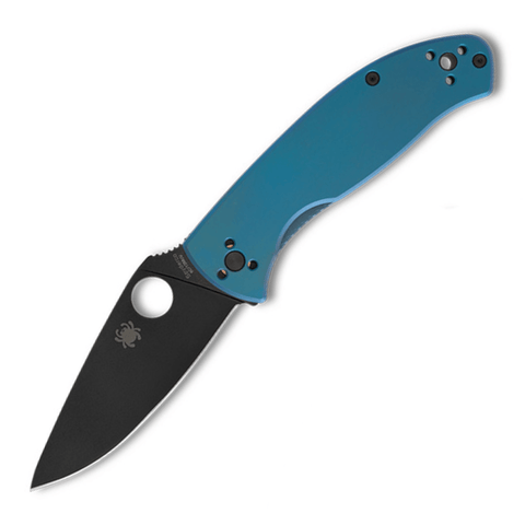 Spyderco Tenacious R.I.L. Blue Titanium Black Blade PlainEdge