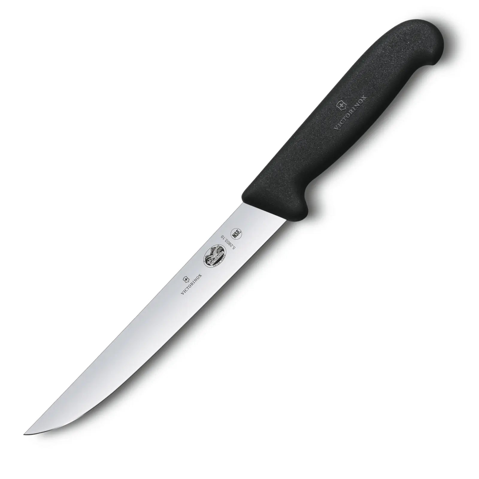 Victorinox Fibrox, Tranchiermesser, 18cm, gerade, schmal, schwarz 5.2803.18 Victorinox