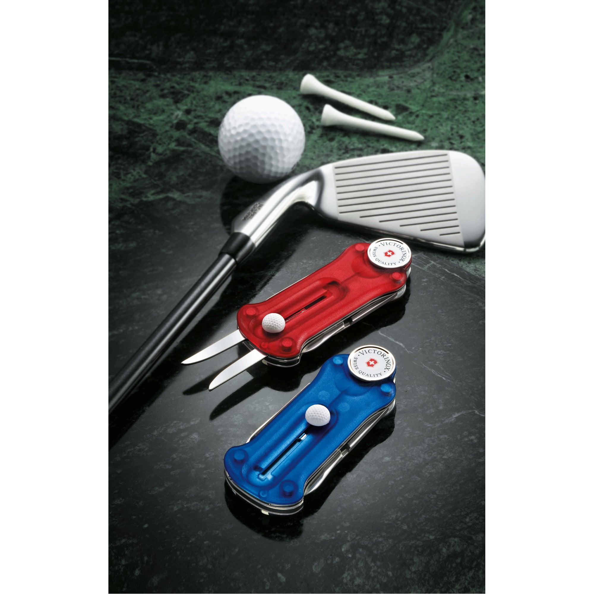 Victorinox Golf Tool Faltschachtel Blau, Rot, Schwarz transparent 0.7052.T2