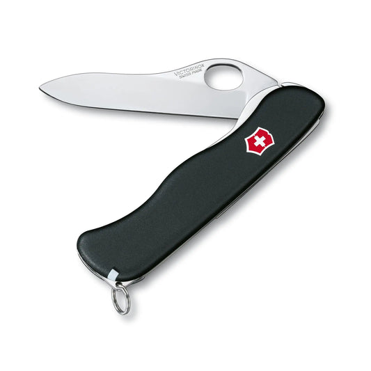 Victorinox Sentinel M Clip 0.8413.M3 – Frontansicht des Einhandmessers mit Gürtelclip