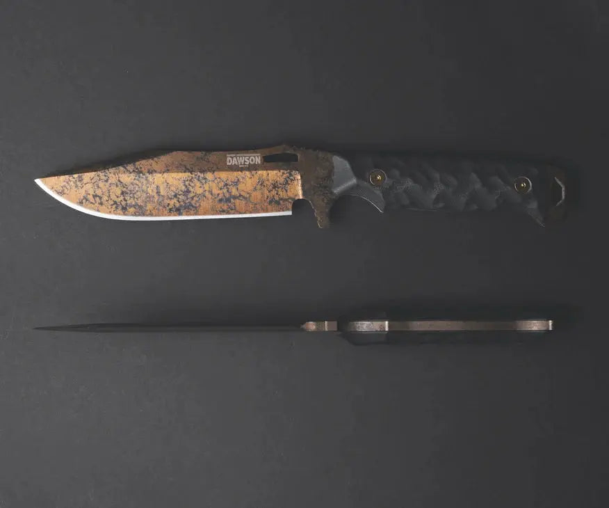 Dawson Knives Marauder Wildfire Finish mit Black G10 Griffschalen
