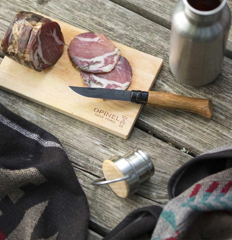Opinel N°08 Eiche Black – Edles Taschenmesser mit schwarzer PVD-Klinge & Griff aus französischer Eiche Opinel