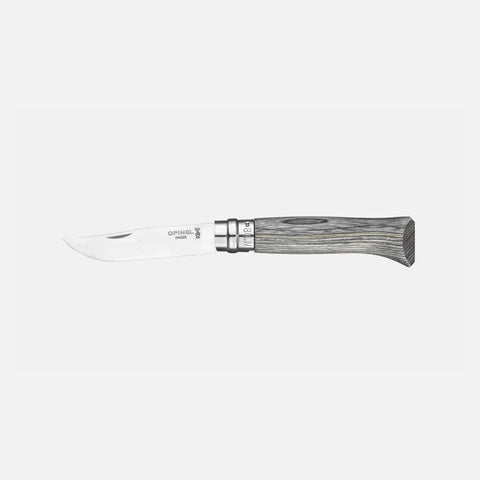 Opinel N°08 Laminierte Birke Grau – Luxus-Taschenmesser mit einzigartigem Birkenholzgriff & Geschenkbox Opinel